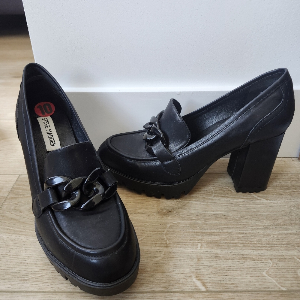Steve Madden Black Loafer Heel